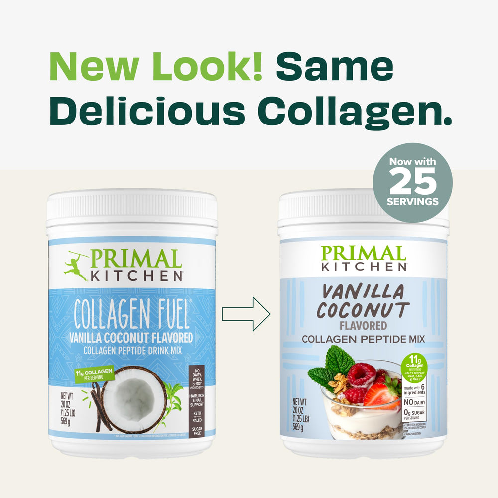 Primal Kitchen Vanilla Collagen Fuel used in baking for moisture.