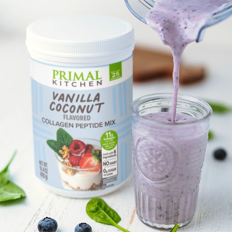 Primal Kitchen Vanilla Collagen Fuel no sugar badge visible.