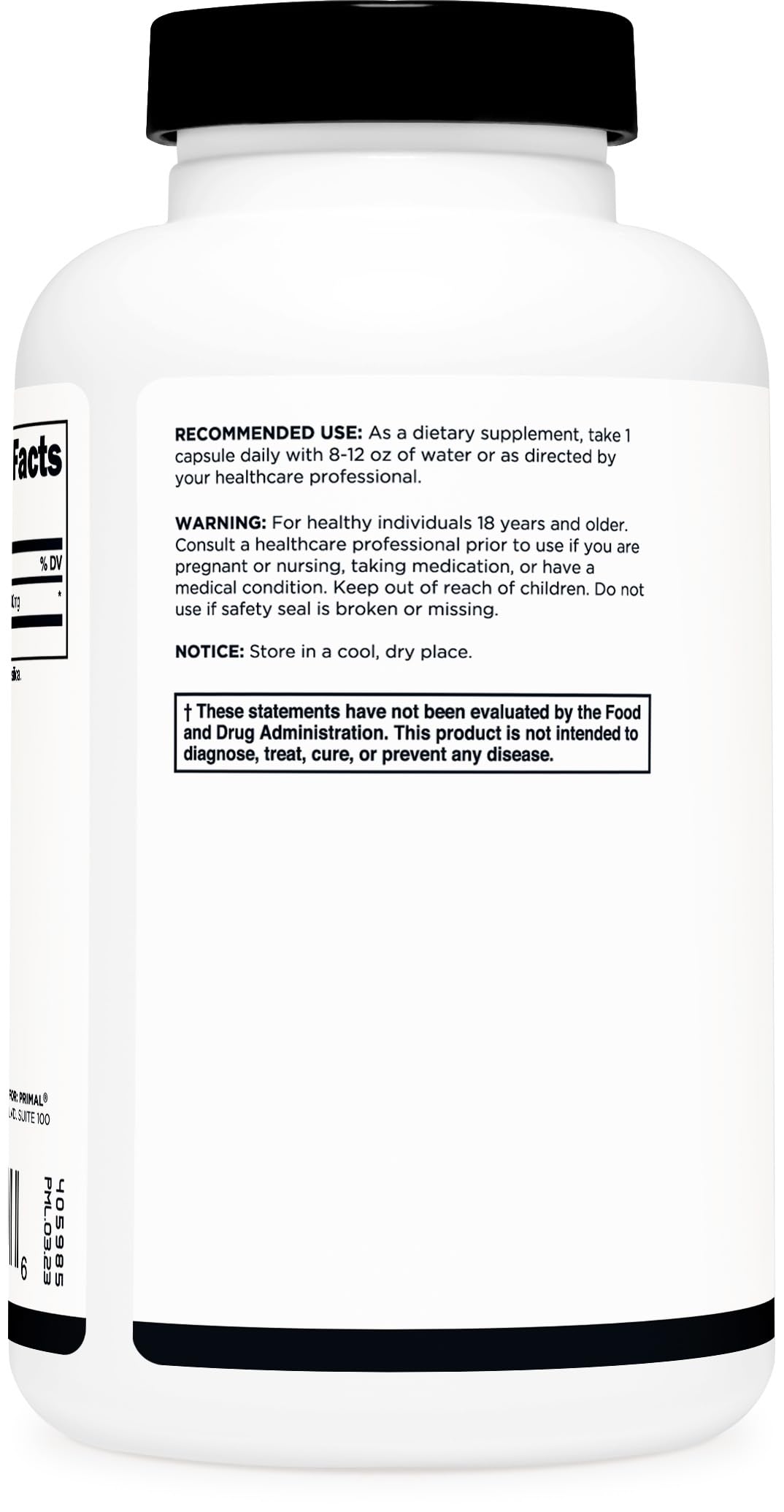 Serving-size view of Primal L-Tyrosine illustrating daily focus use case.