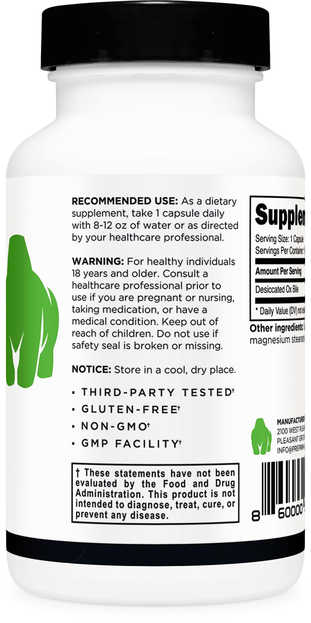 Primal Ox Bile label close-up emphasizes quality and purity.