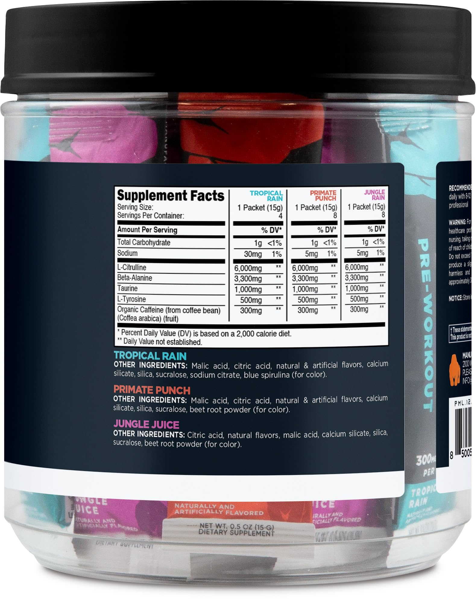 Primal PRE Jungle Juice stickpack with grapefruit flavor for endurance.