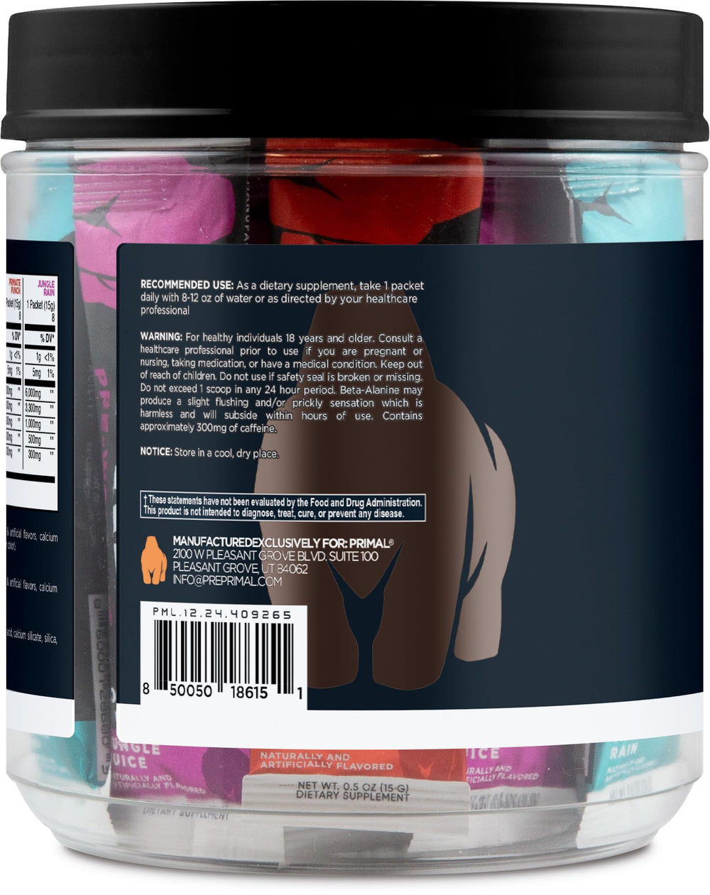 Primal PRE Primate Punch stickpack with bold Hawaiian flavor for focus.