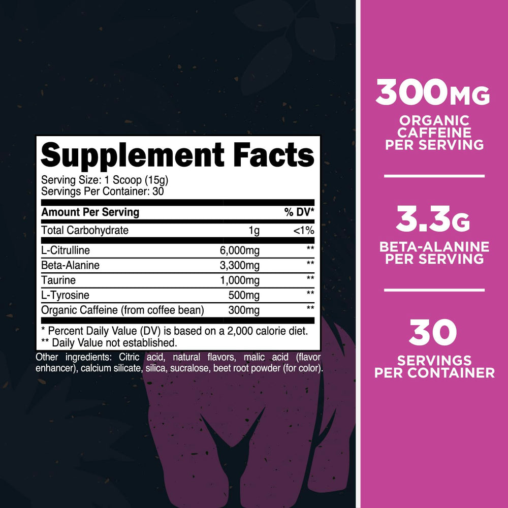 Primal Pre-Workout grapefruit glass mix shows a refreshing pre-workout drink.