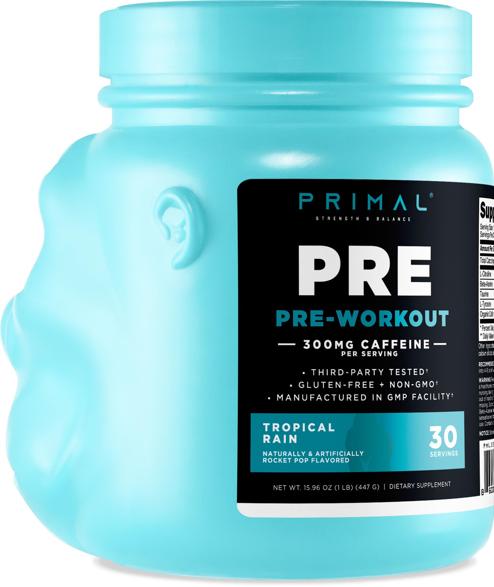 Primal glass with mixed Tropical Rain Rocket Pop shows flavor and texture.