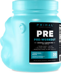 Primal glass with mixed Tropical Rain Rocket Pop shows flavor and texture.