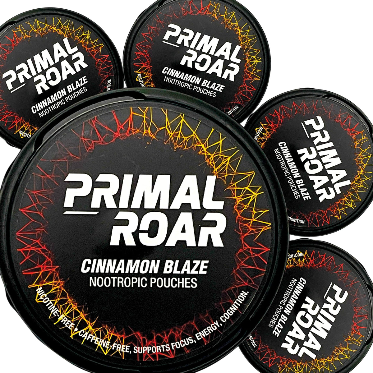 Primal Prelude Cinnamon Blaze pouch for focused work sessions.