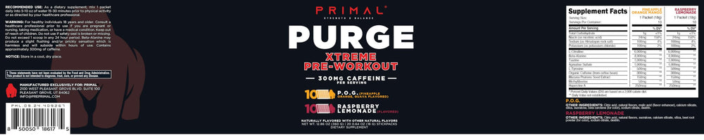 Primal Purge Xtreme single-serving packet designed for easy transport