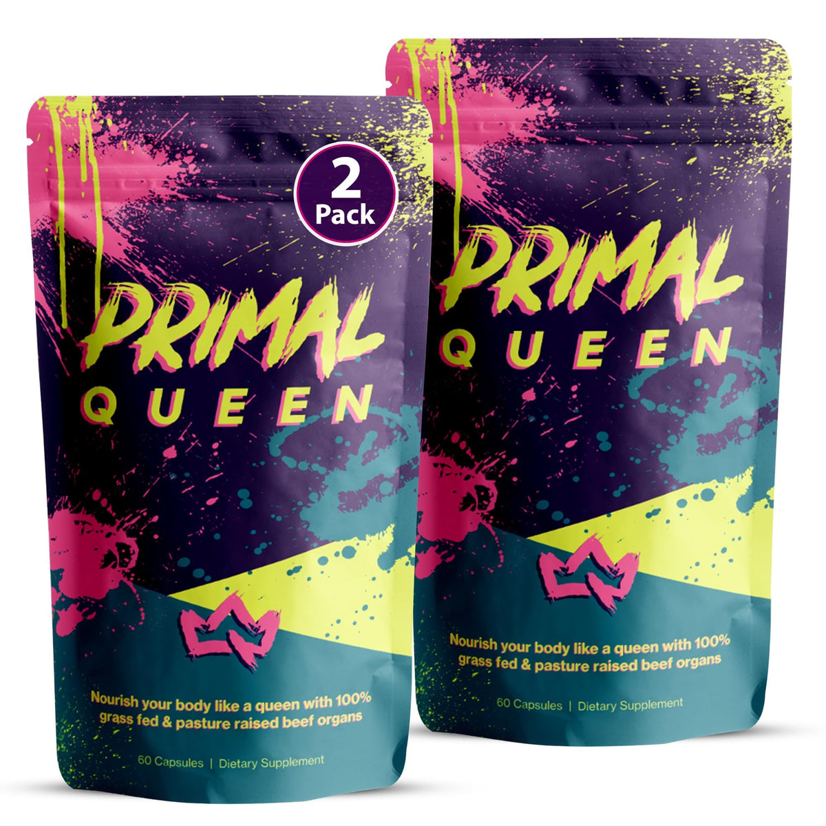 Primal Queen packaging bag front for convenient daily use