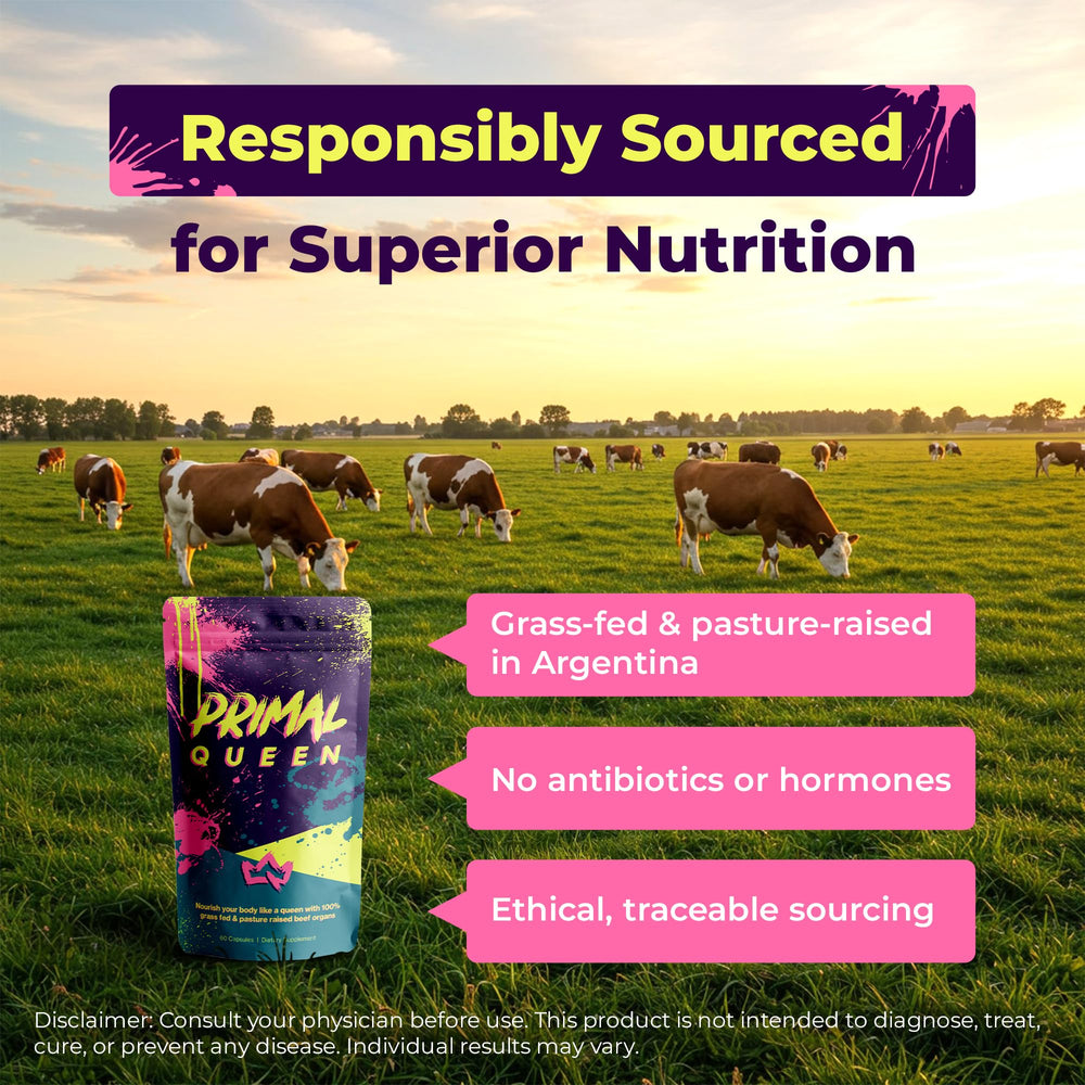 Primal Queen women's wellness concept graphic suggests targeted female support.