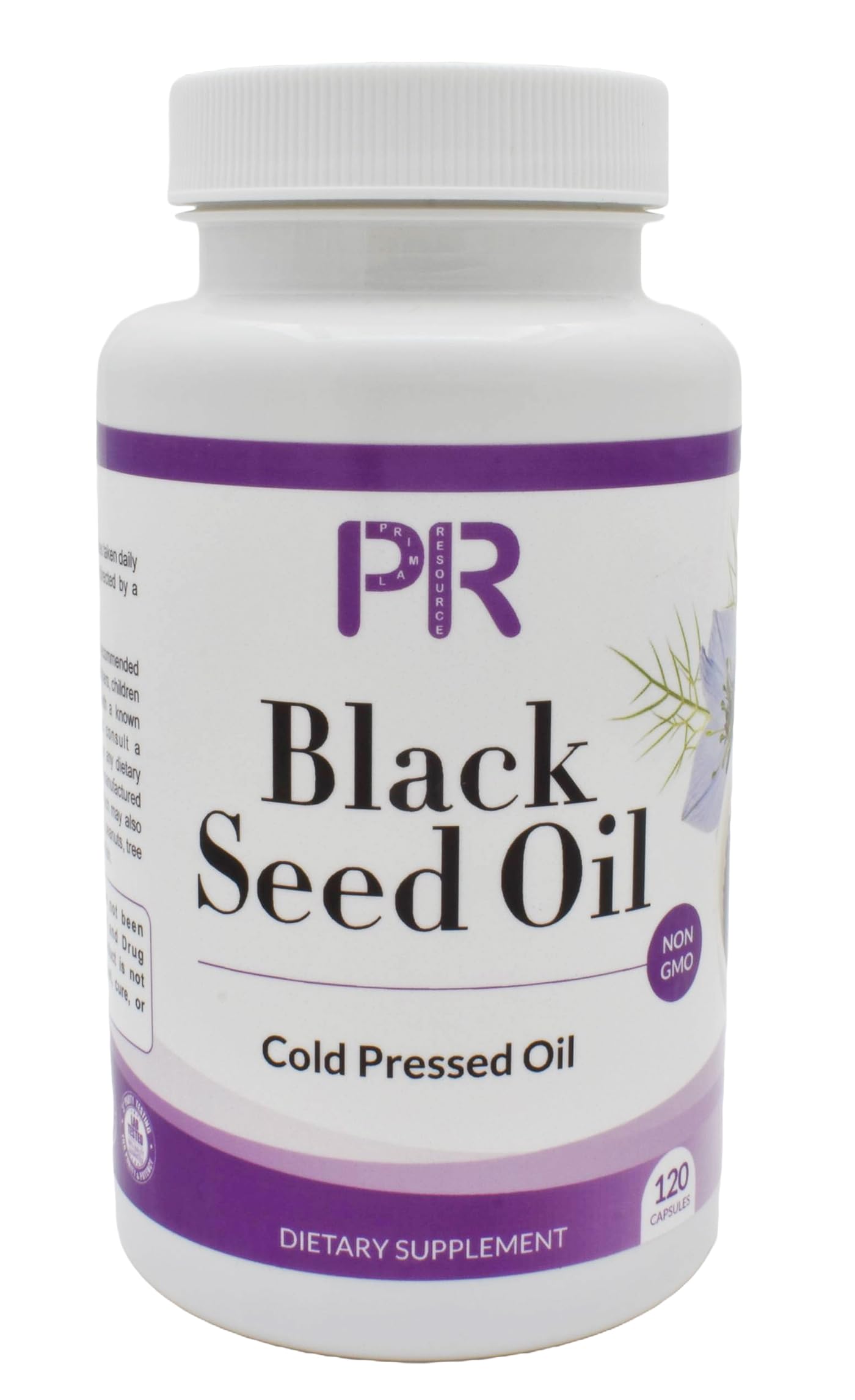 PRIMAL RESOURCE Black Seed Oil Capsules bottle close-up highlighting purity and quality