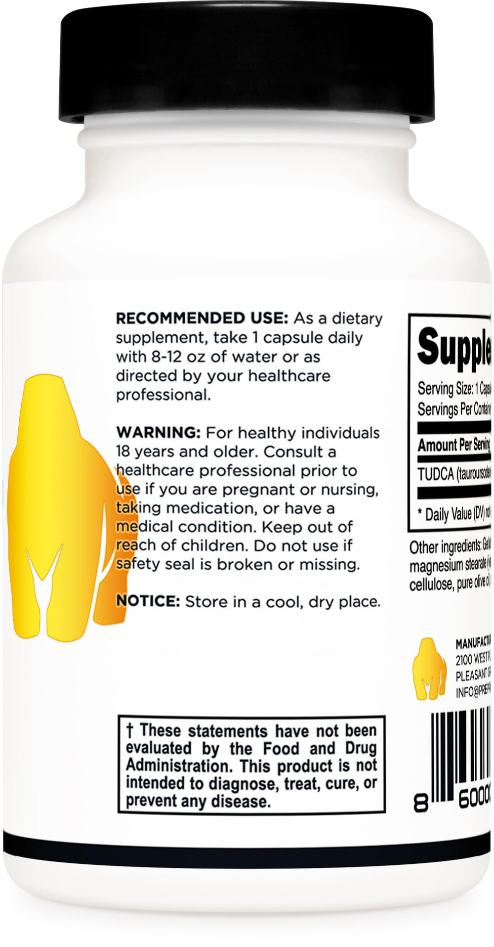 Primal Tudca gluten-free label signals dietary compatibility.