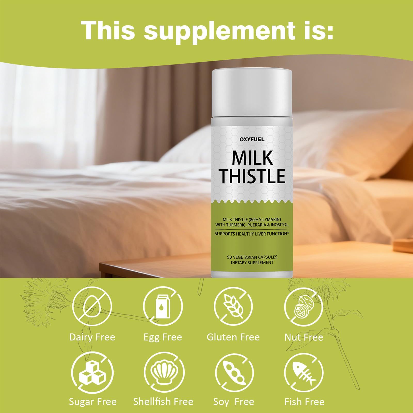 PRIMALHERBS OXYFUEL open bottle ready for daily use with capsules visible.
