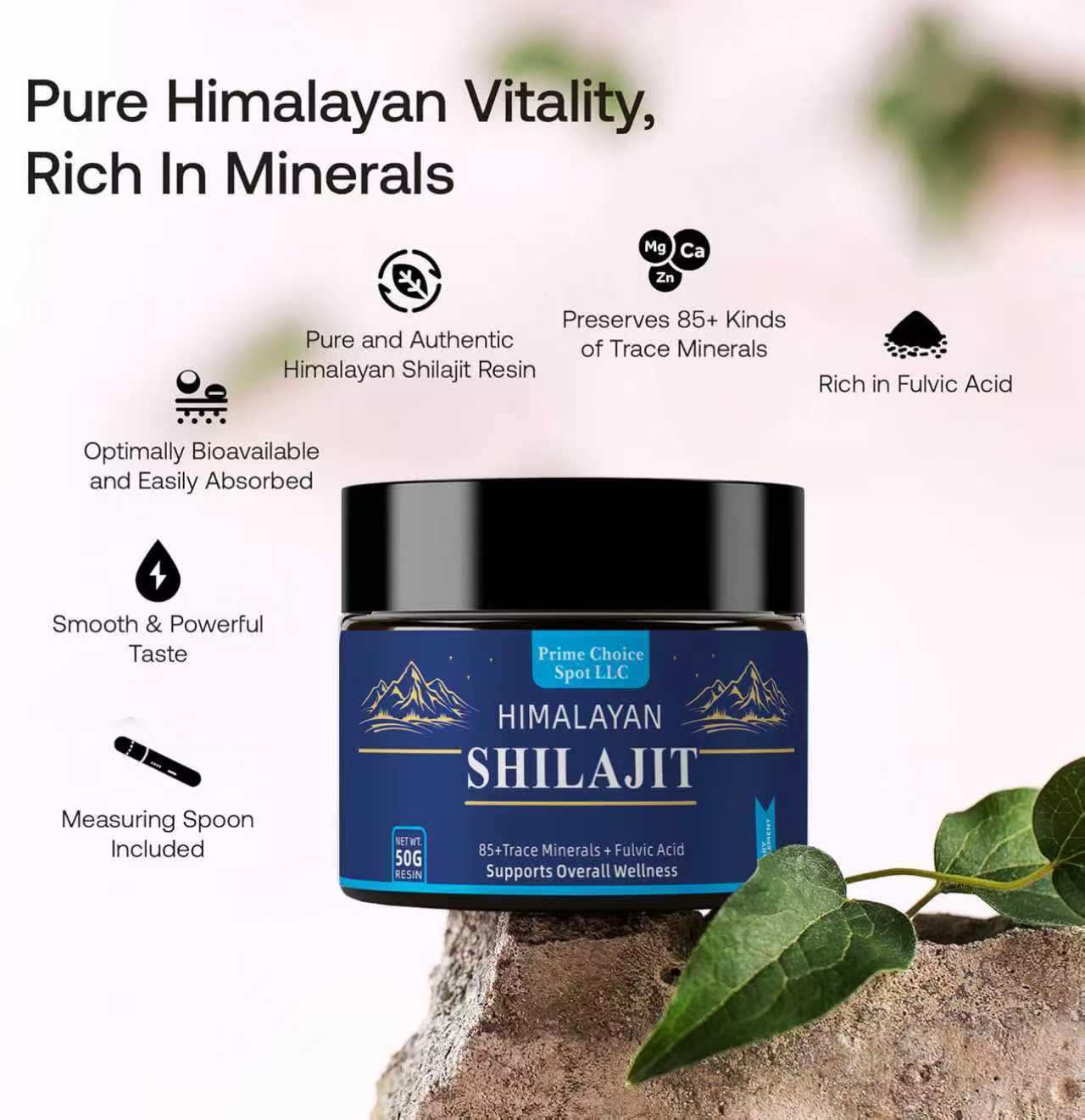 Prime Choice Spot Himalayan Shilajit resin texture close-up with rich consistency
