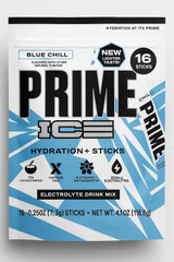 PRIME HYDRATION ICE Sticks pack front for on-the-go hydration with zero added sugar.