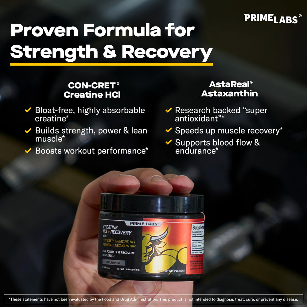 Prime Labs CON-CRET Creatine HCl 7x concentration visualization.