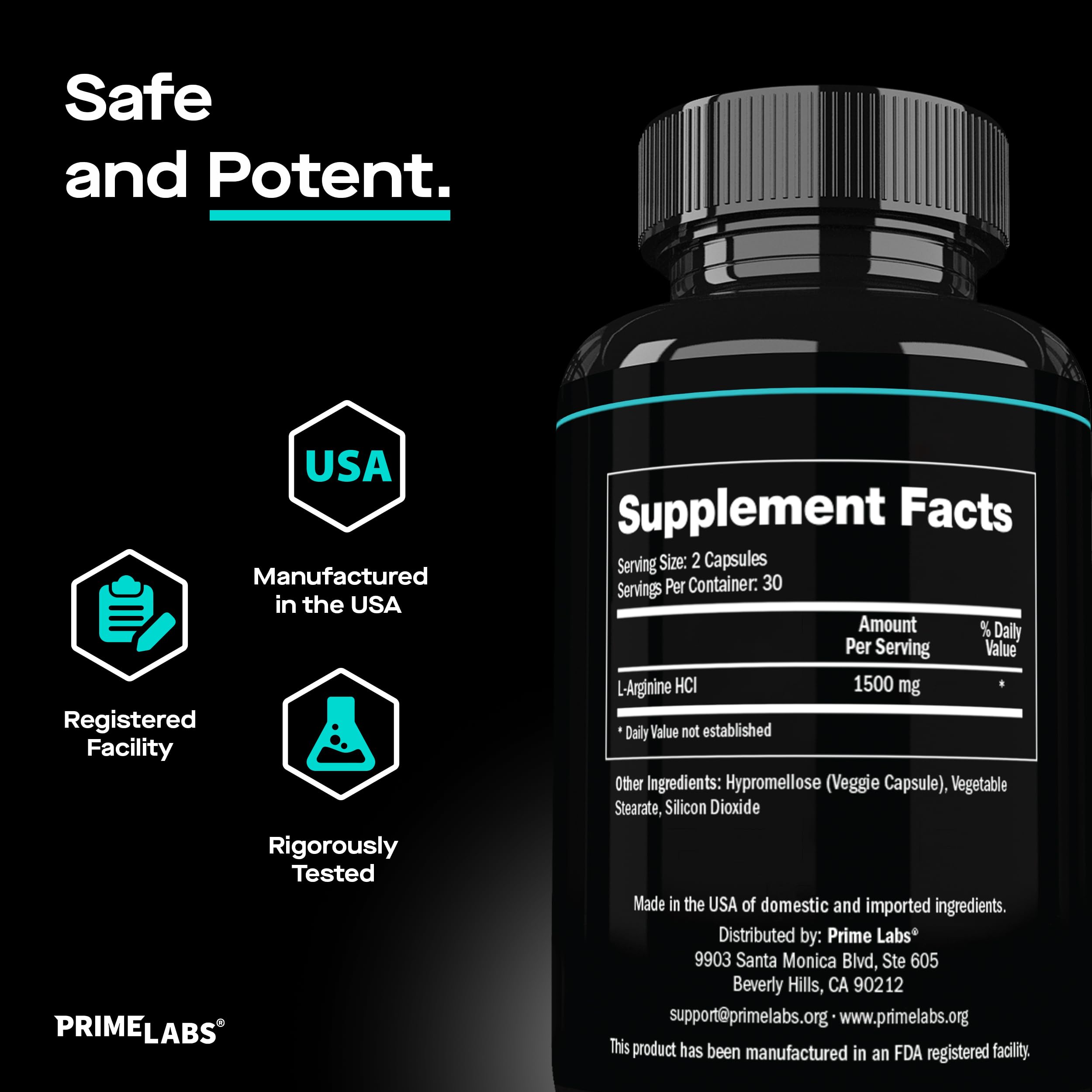 Prime Labs L-Arginine 1500mg athlete during workout with bottle nearby.