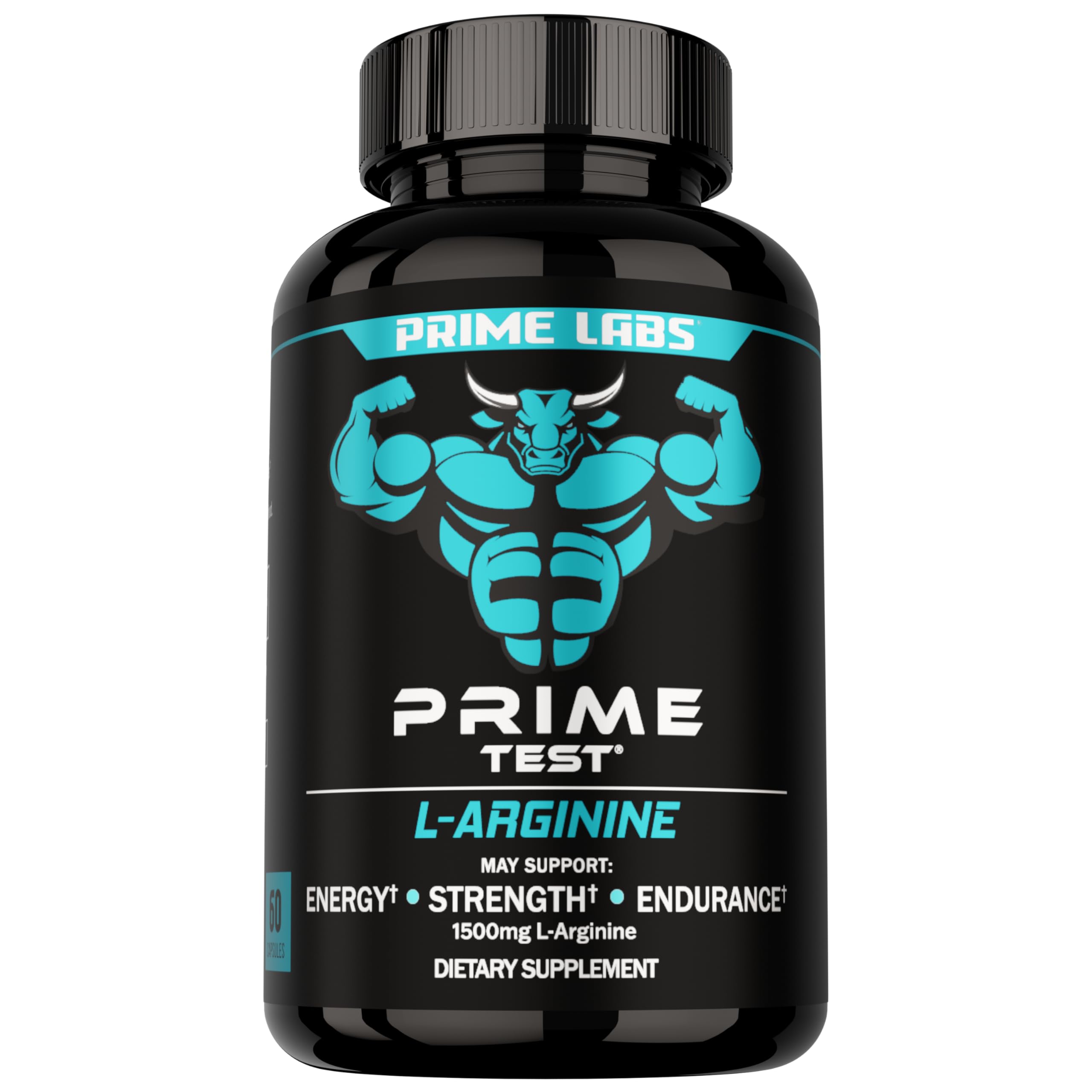 Prime Labs L-Arginine 1500mg bottle ready to boost workout support.