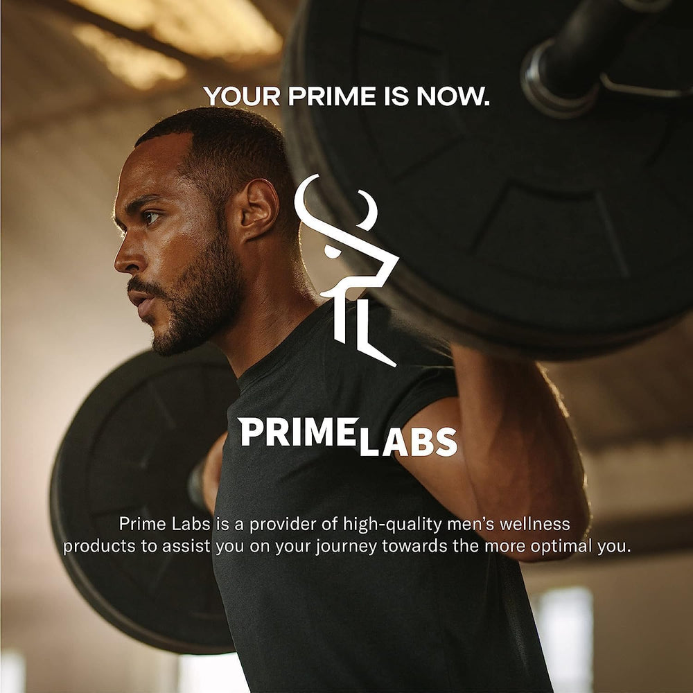 Prime Labs L-Glutamine made in USA packaging for quality assurance.