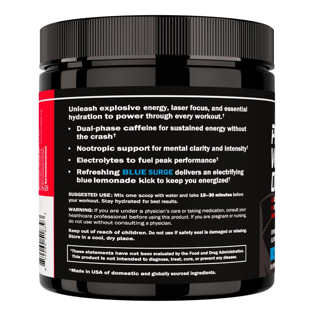 Prime Labs Pre Workout BioPerine absorption boost focus