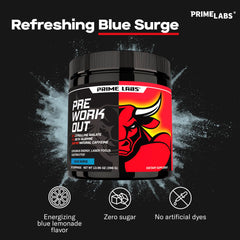 Prime Labs Pre Workout citrulline malate 6g highlighting endurance support