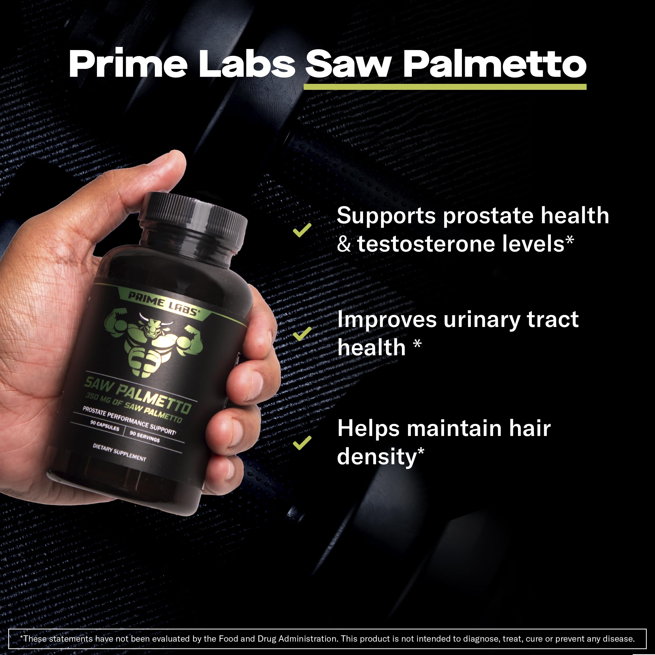 Prime Labs Saw Palmetto capsules ready for daily use to support urinary comfort.
