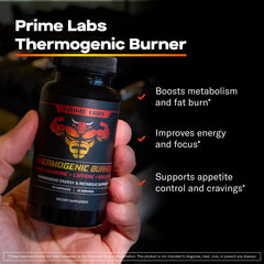 Prime Labs Thermogenic capsules show a convenient, energy-supporting form for training.
