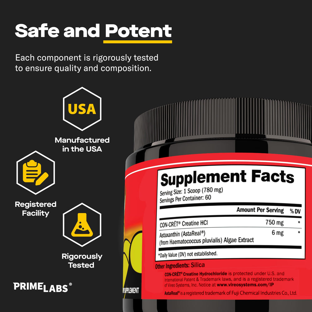 Prime Labs USA-made, non-GMO label signals trusted quality for athletes.
