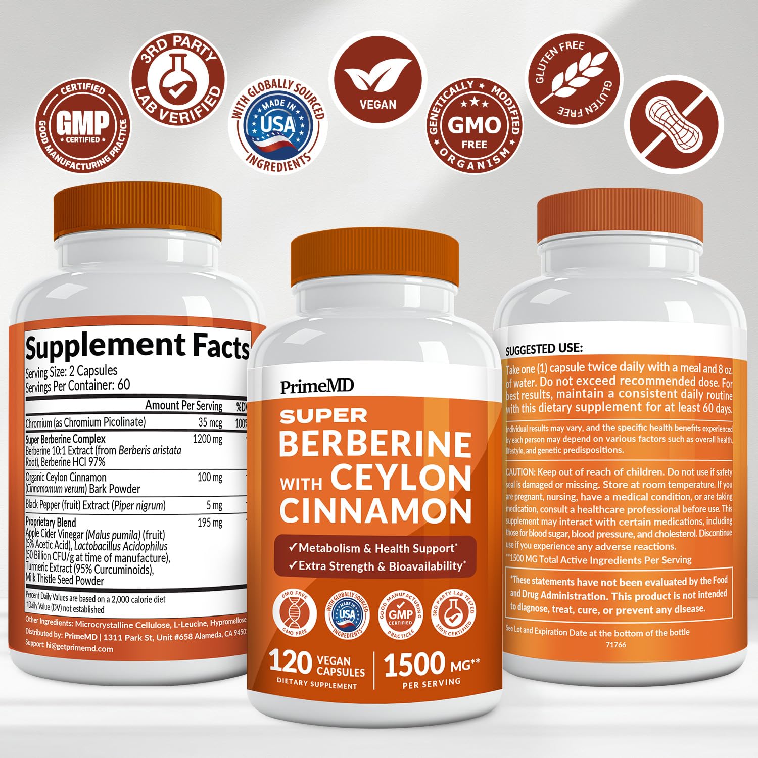 PrimeMD berberine capsules prepared for a daily ritual
