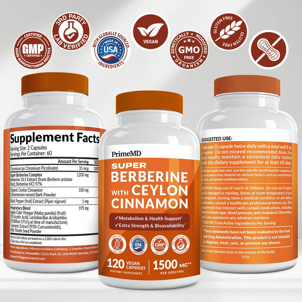PrimeMD berberine capsules prepared for a daily ritual