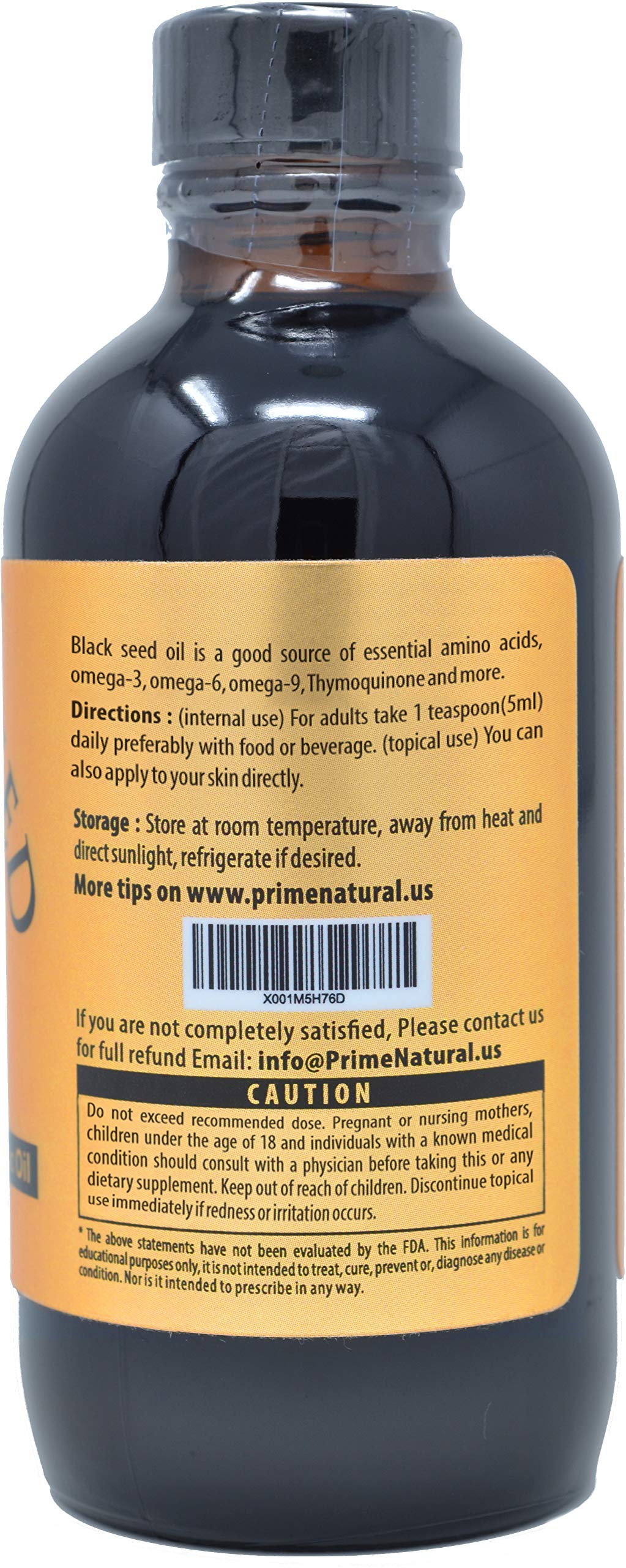 Prime Natural Black Seed Oil dropper close-up emphasizes rich thymoquinone content.