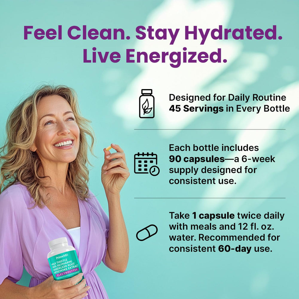Milk Thistle ingredient imagery from PrimeMD formula emphasizing 350 mg per serving