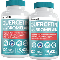 PrimeMD 28-in-1 quercetin bromelain bottle front showing full product package for daily immune support