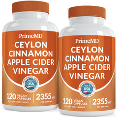 PrimeMD 5-in-1 Cinnamon bottle pour for easy daily dosing.
