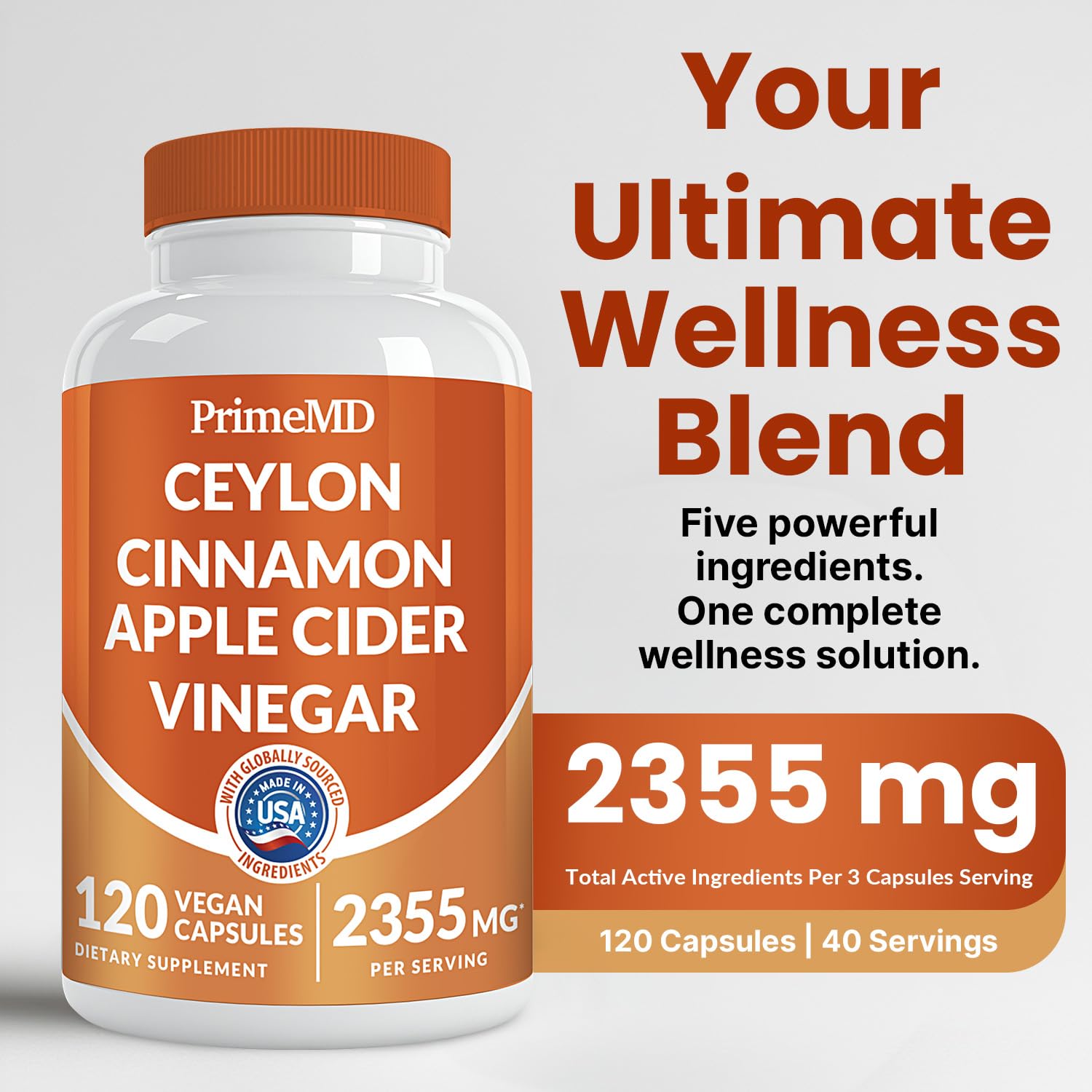 PrimeMD apple cider vinegar ingredient highlights on label.