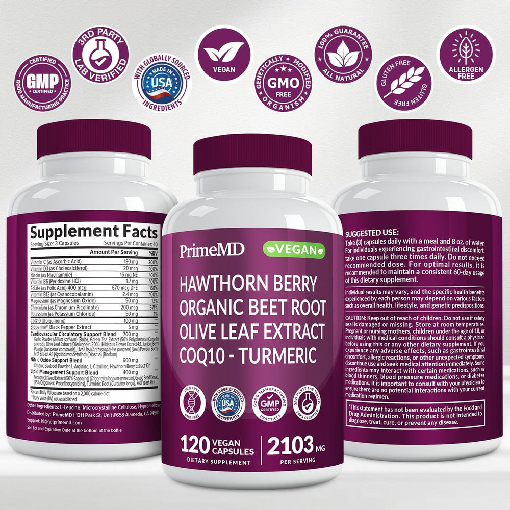 PrimeMD ingredient list closeup showing a 26-benefit formula in one.