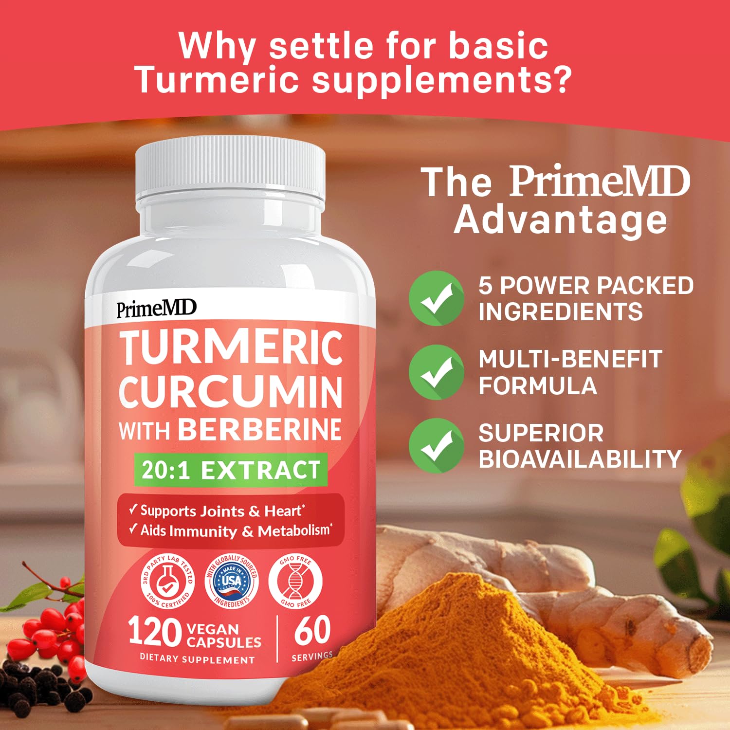 PrimeMD joint and heart gut support scene shows daily wellness routine.