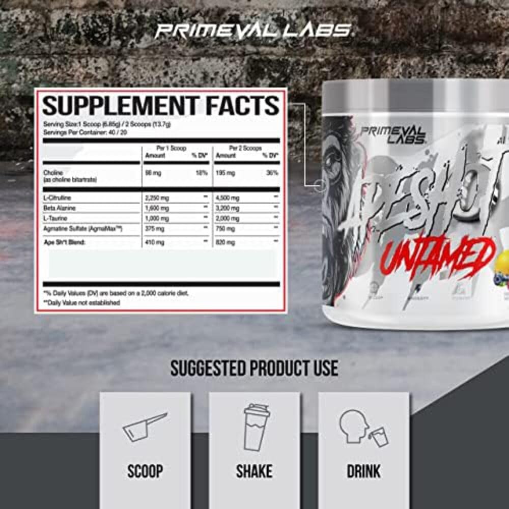 Beta-Alanine ingredient highlight in Ape Untamed for endurance focus.