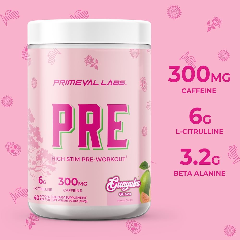Primeval Labs PRE High-Stim energized glass ready for a workout drink.