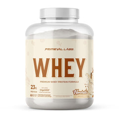 Primeval Labs Pure Whey Protein Concentrate horchata pour delivers smooth, clean protein without excess fillers.
