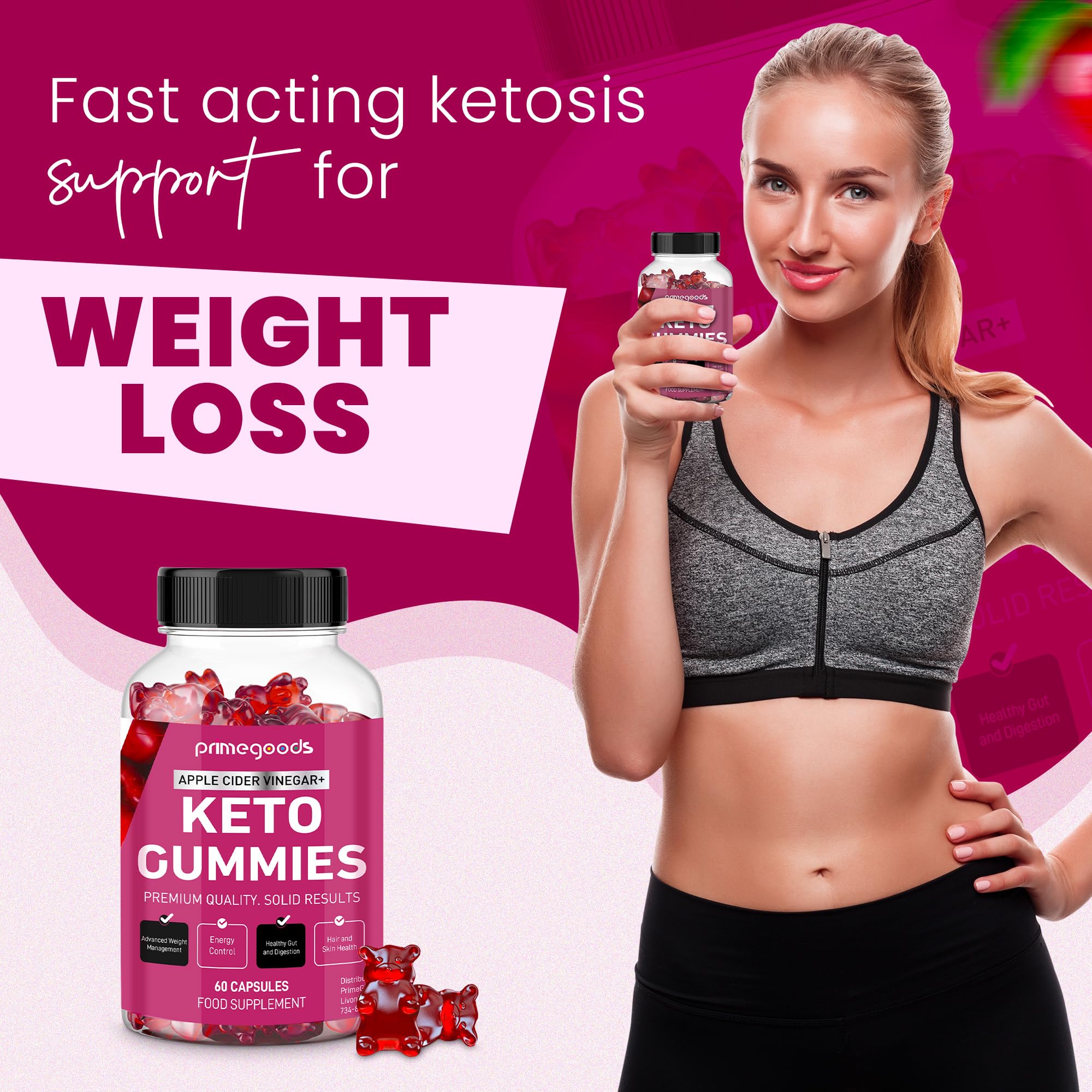PrimeGoods Keto ACV Gummies beetroot juice as part of the formula.