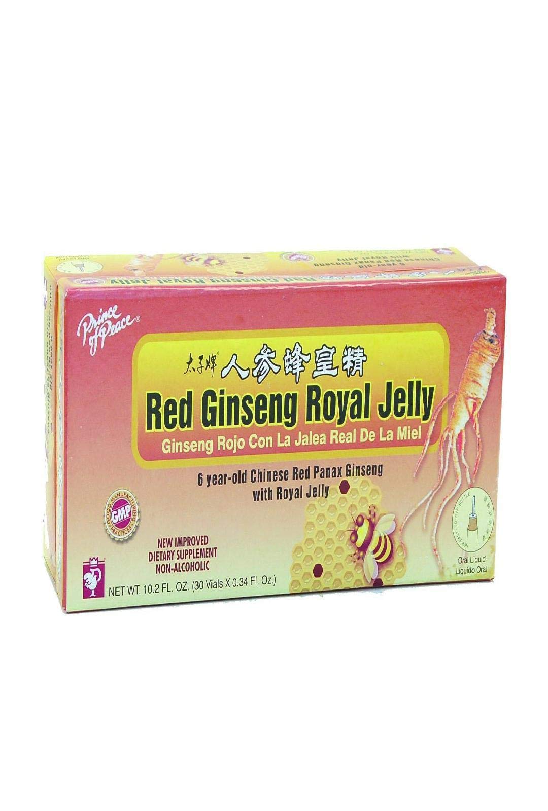 Prince of Peace red ginseng royal jelly bottle for daily energy support.