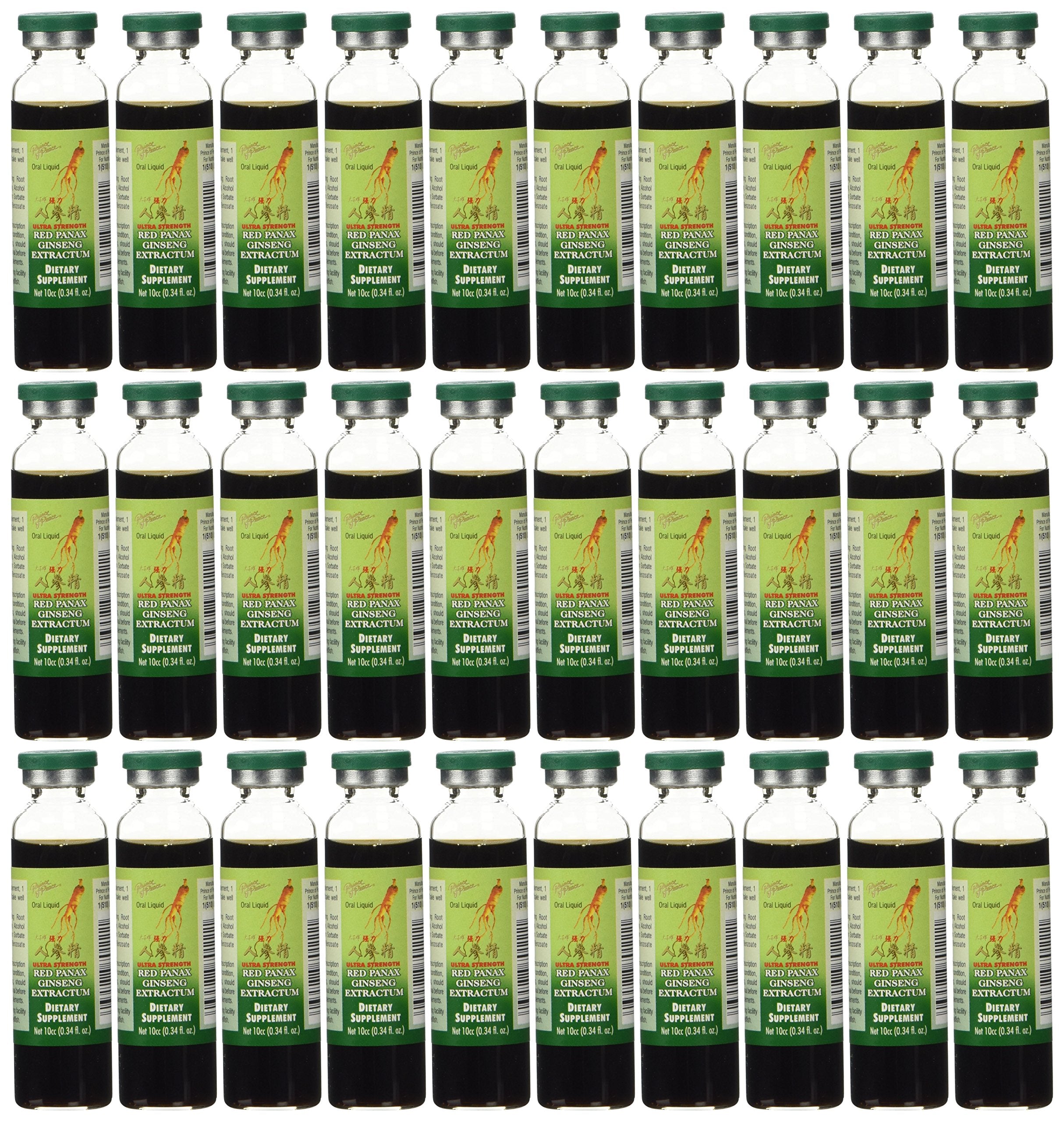 Prince of Peace Red Panax Ginseng Extractum Ultra Strength 30 vials pack for daily energy support