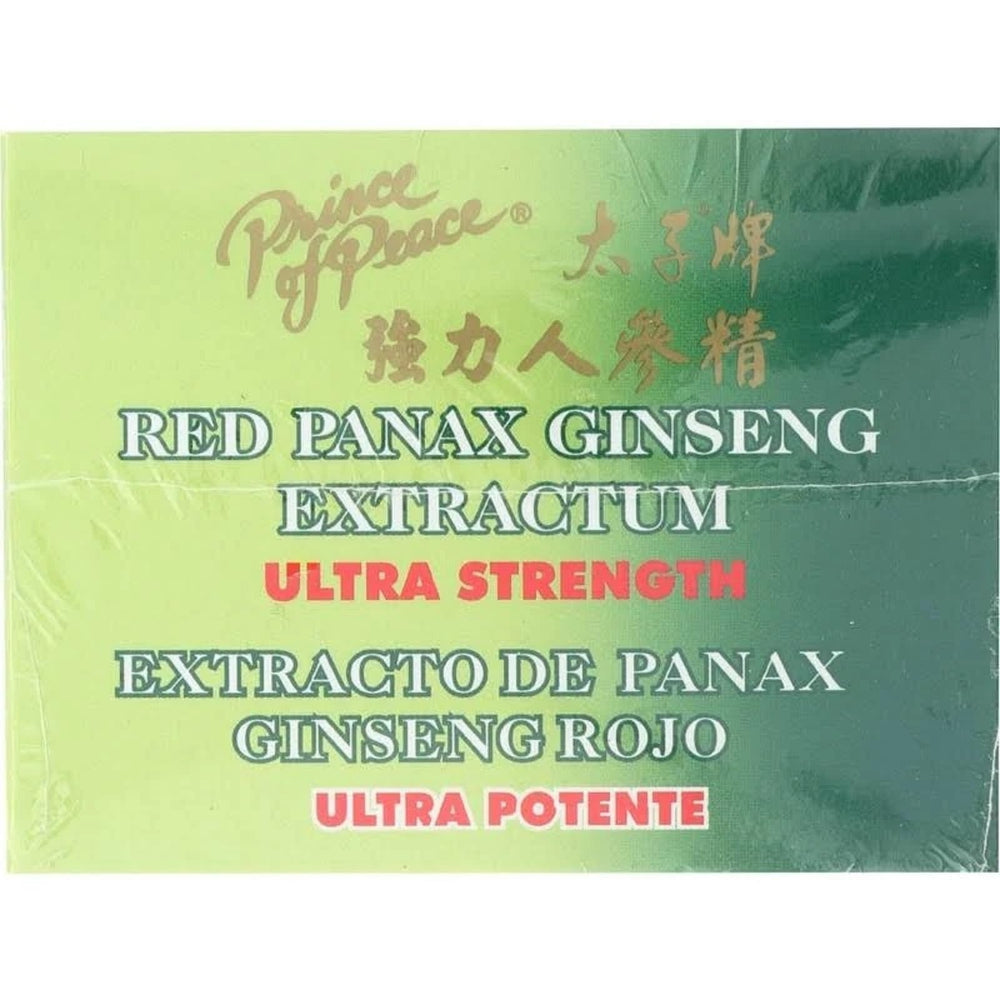 Prince of Peace red Panax ginseng shot packaging for on-the-go focus.