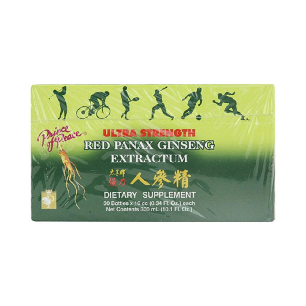 Prince of Peace Ultra Strength Red Panax Ginseng extract in a 10cc vial for daily vitality support