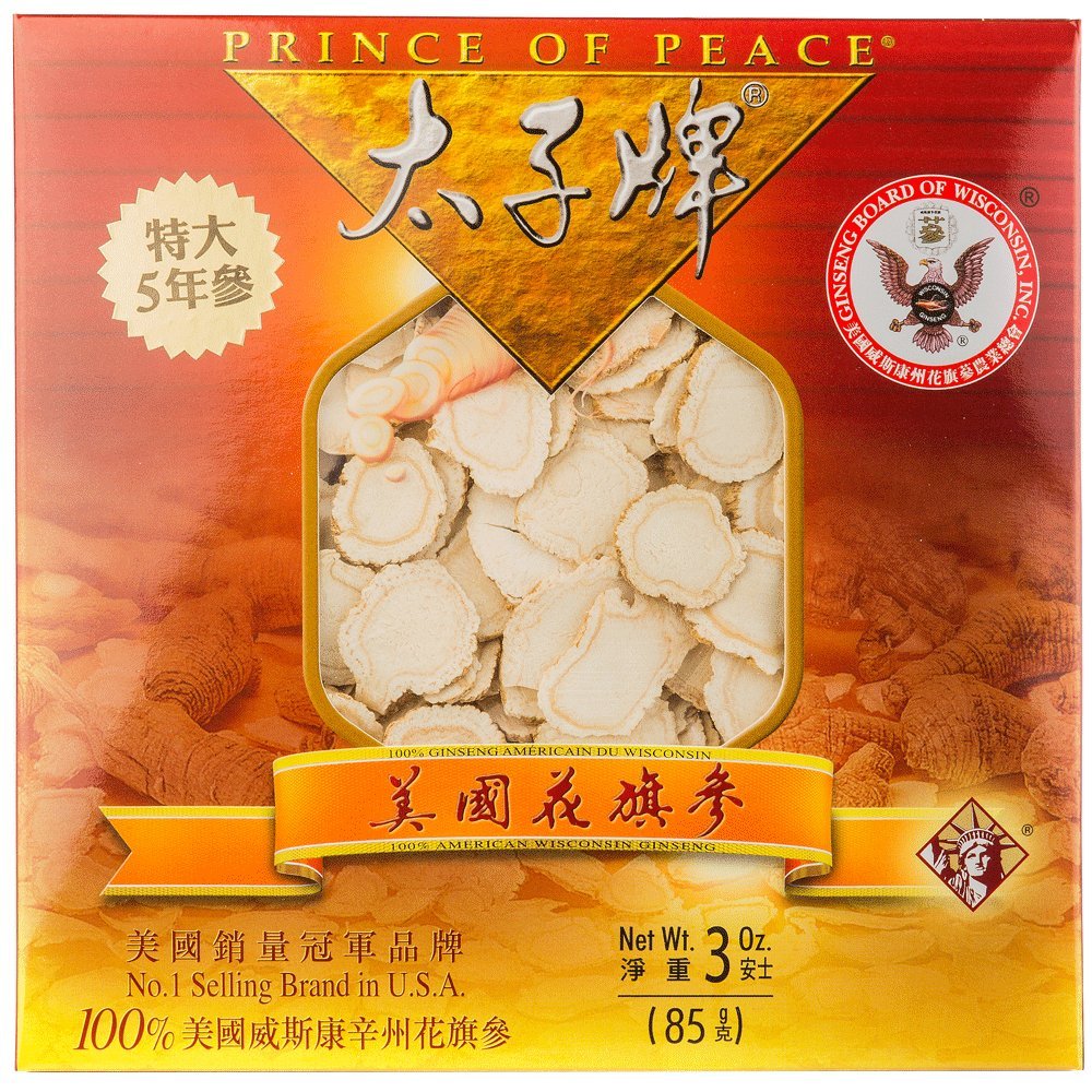 Prince Of Peace Wisconsin American Ginseng 5-year root slices for tea infusion