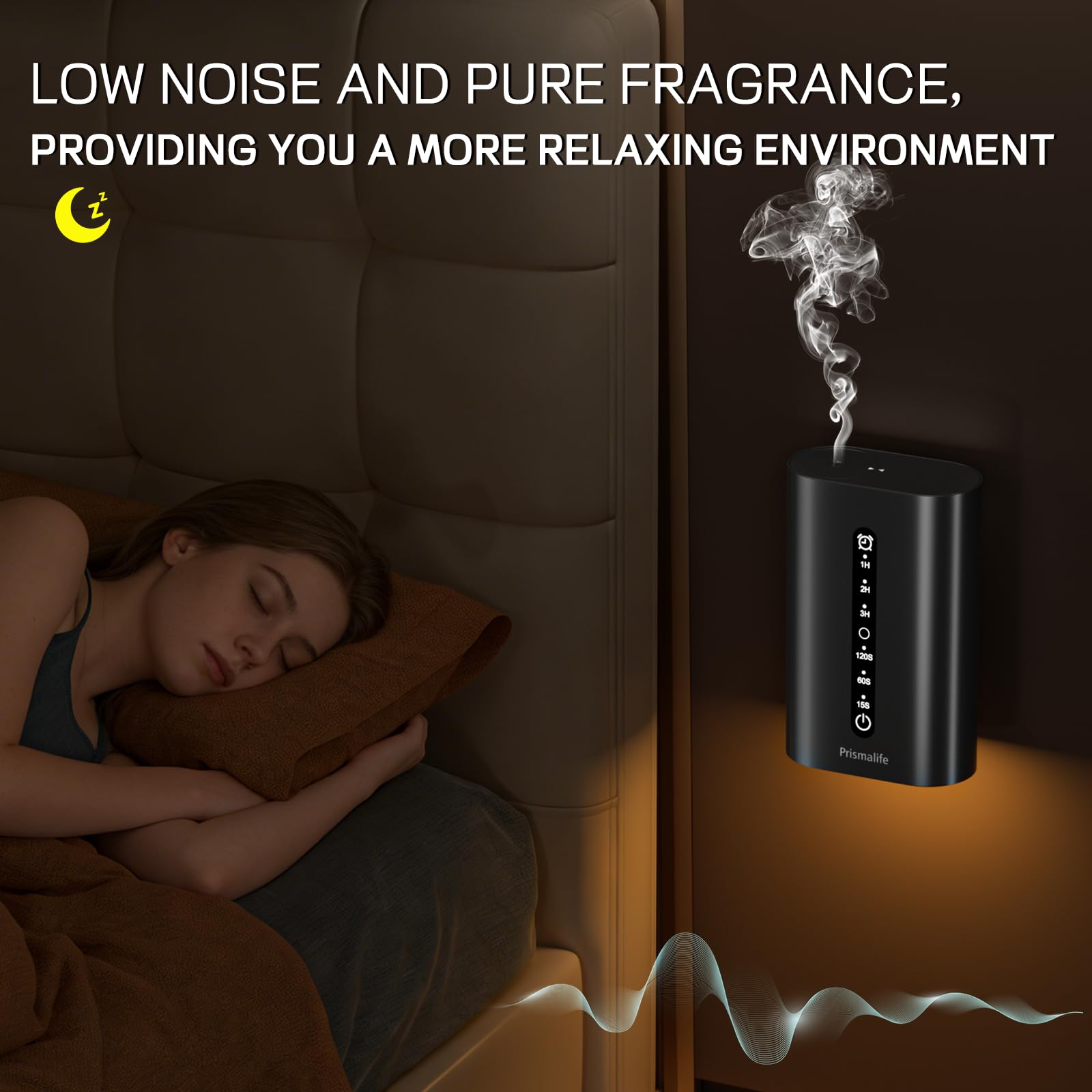 Prismalife diffuser operates quietly under 38db