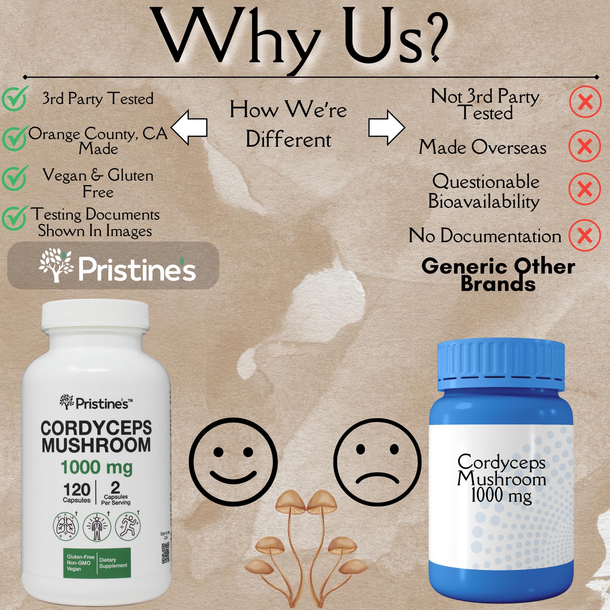 Daily-use scene with PRISTINE'S Cordyceps capsules encouraging routine for immune support