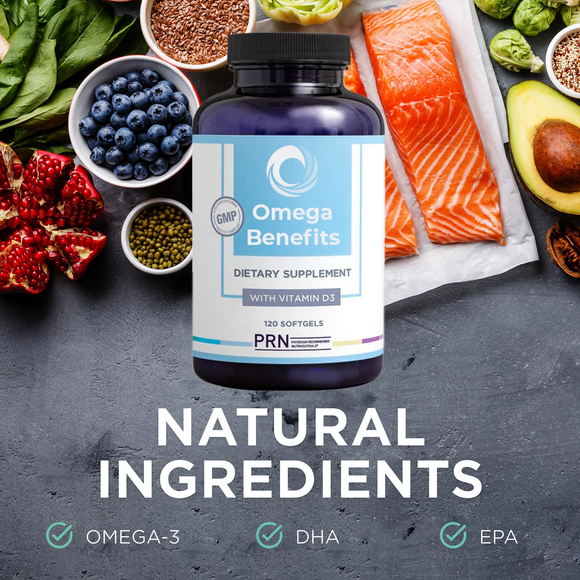 PRN DE Omega-3 in rTG form highlighting faster absorption