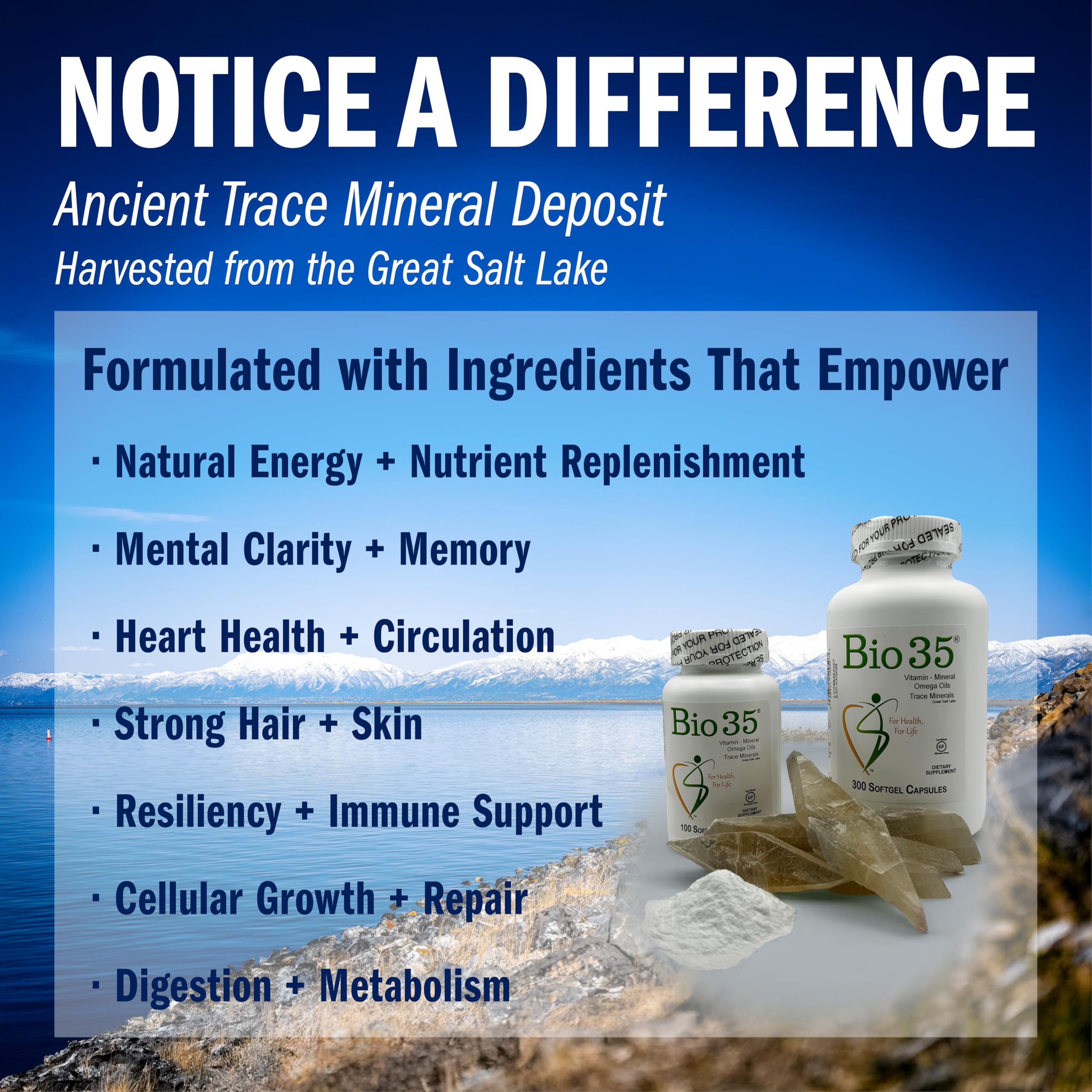 Cold-pressed flaxseed and safflower oil blend in Bio35 supports healthy fats.