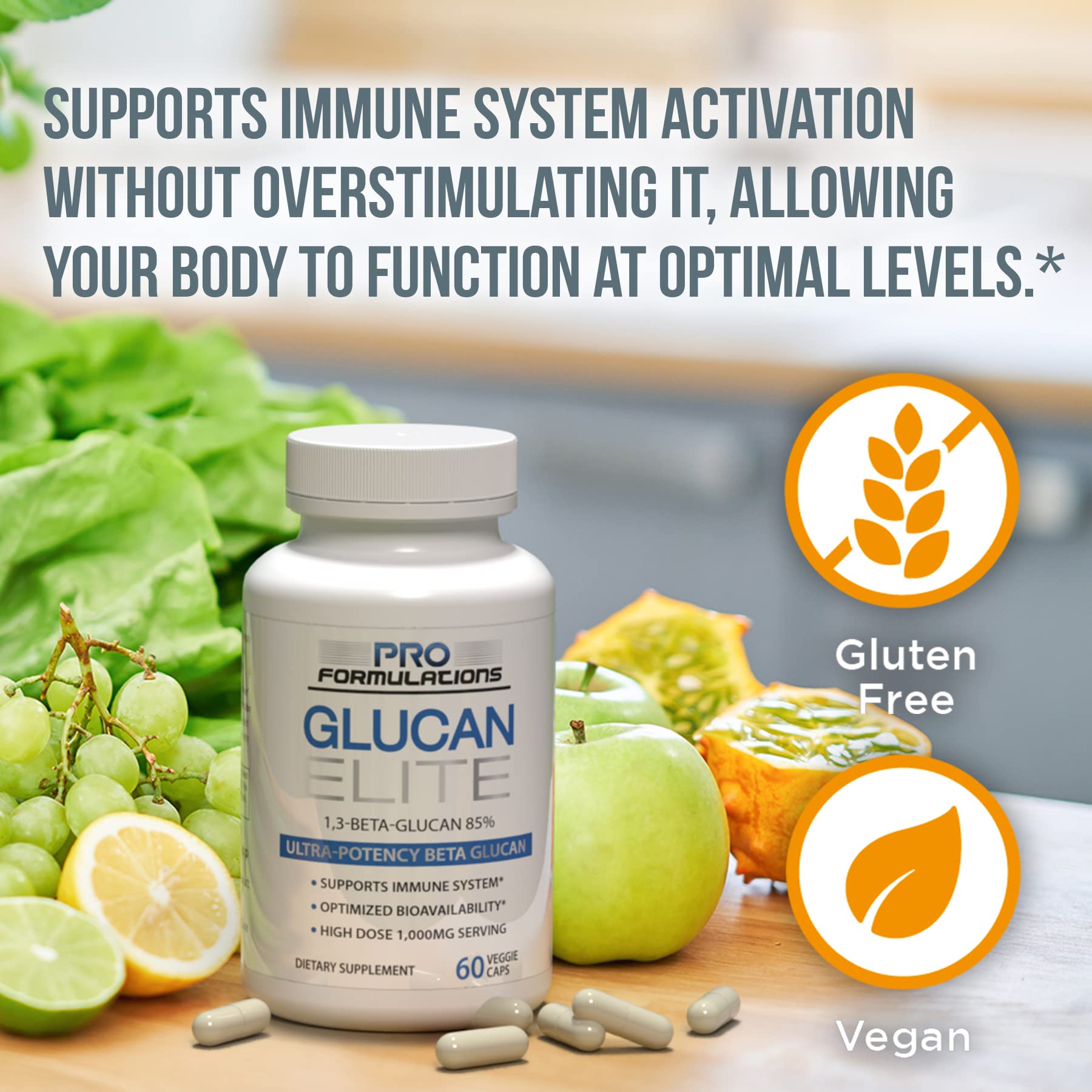 Pro Formulations MD Glucan Elite ingredient blend visual highlights Beta Glucan and BGF-Immune technology